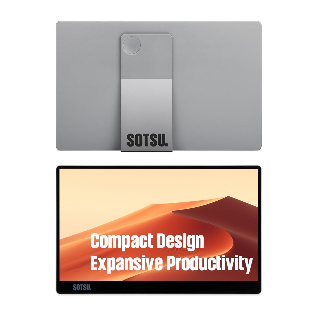 Sotsu Flipaction Go 14'' Portable Monitor|Fhd 1080P|400 Nits|99% Srgb|1200:1 | 5 Watts Only | Full Metal Cnc | Lightweight And S